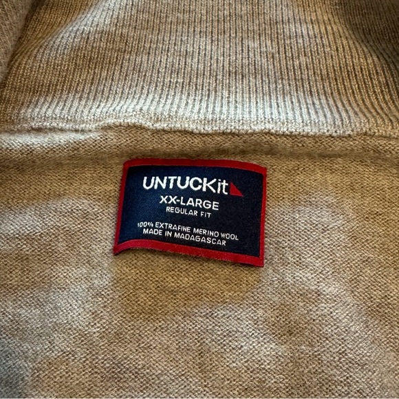 UNTUCKit Merino Wool Quarter Zip Sweater - Picture 5 of 8